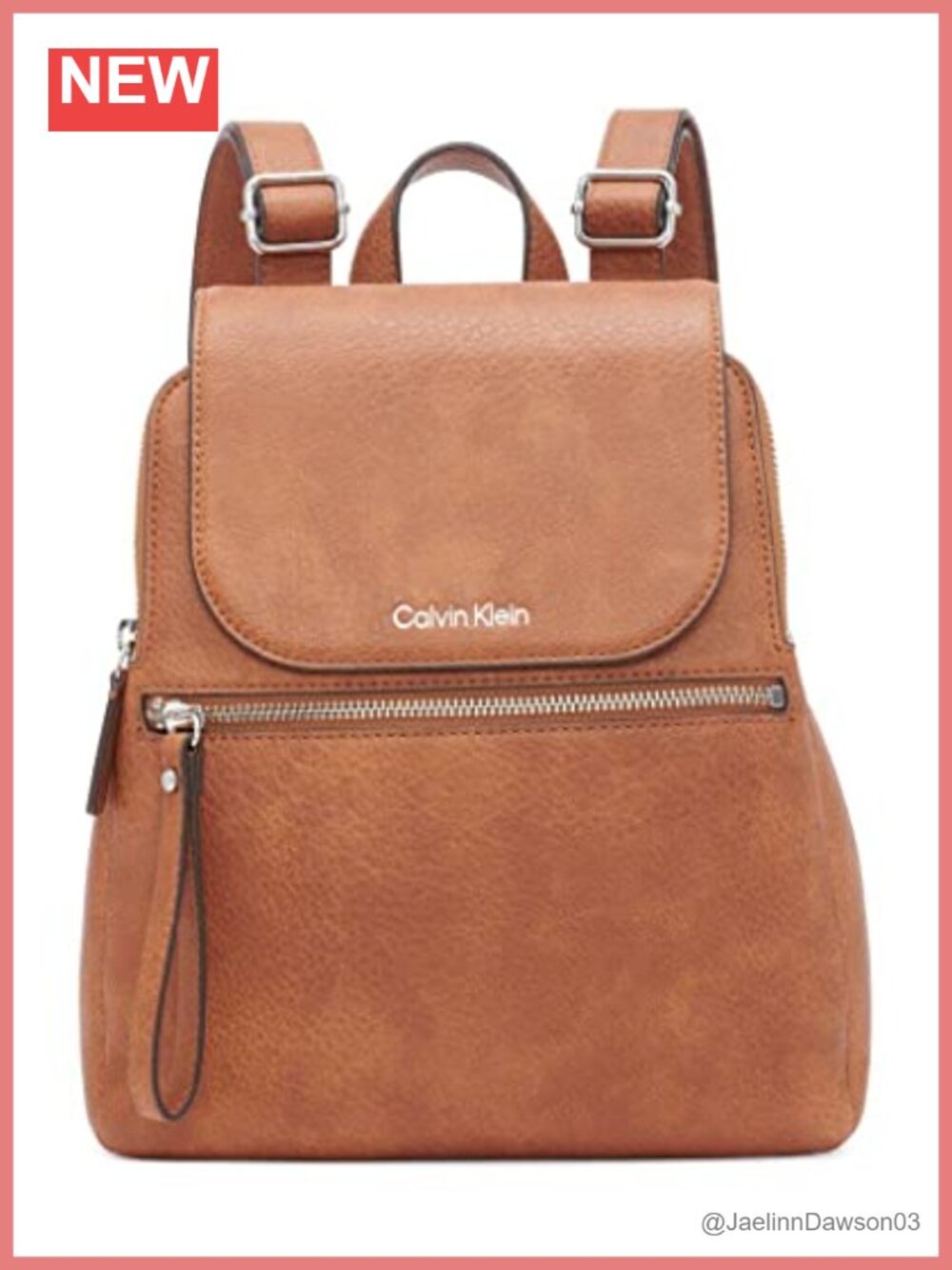 Vegan Leather Flap Backpack with Interior Organization